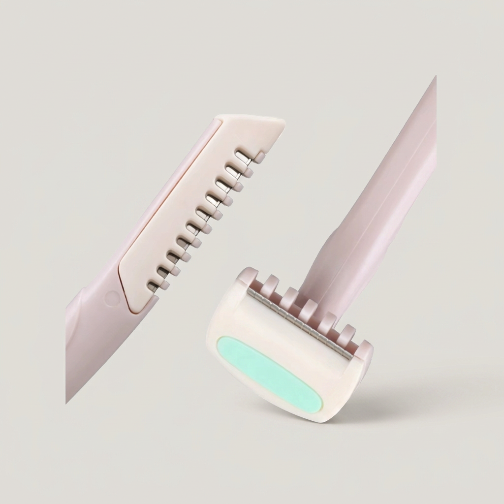 Bikini trimmer detail with matching neutral background